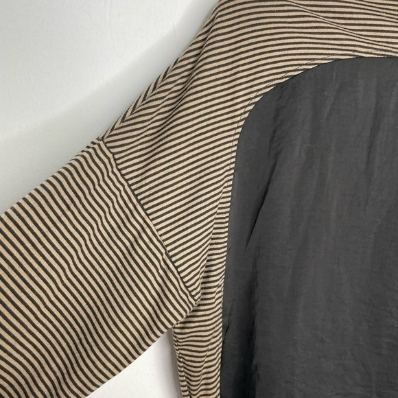 Melissa Nepton stripes mix media turtleneck top - Picture 6 of 7